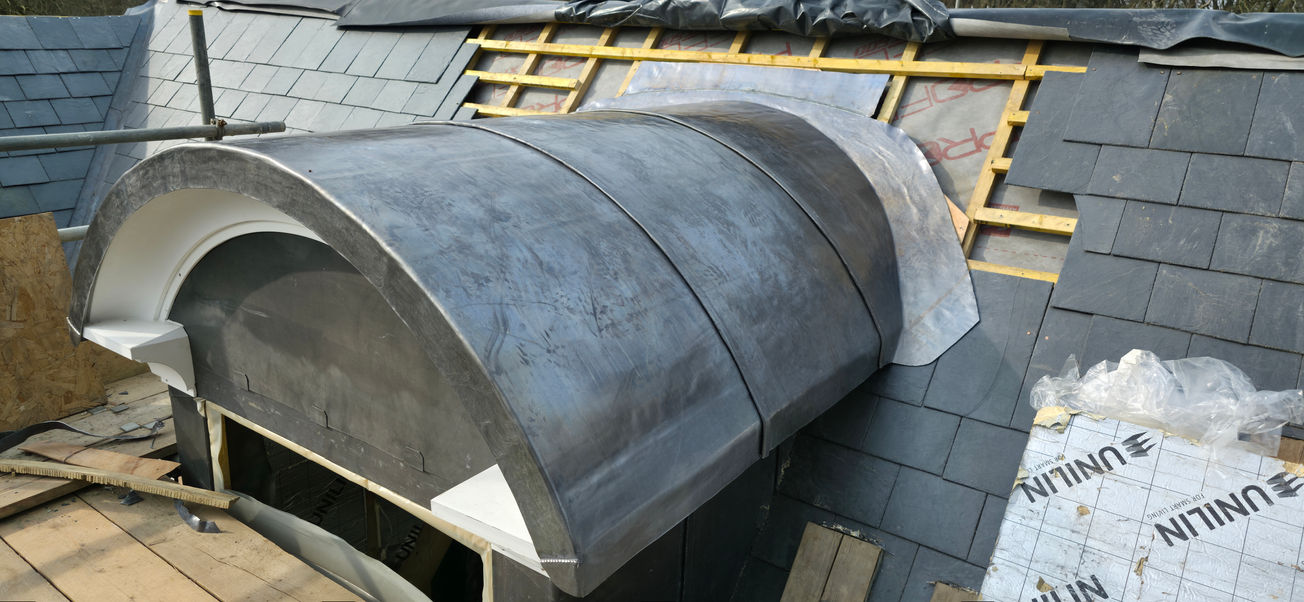 Bespoke curved lead dormer arch